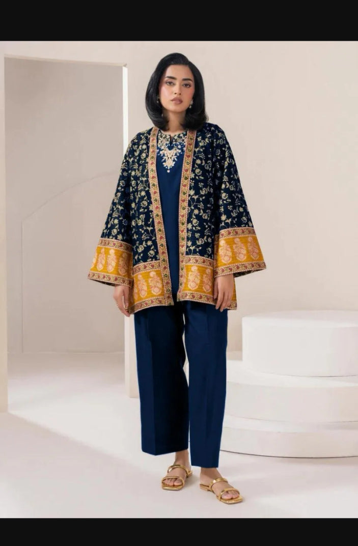 3 pcs women,s unstitched plain suit 