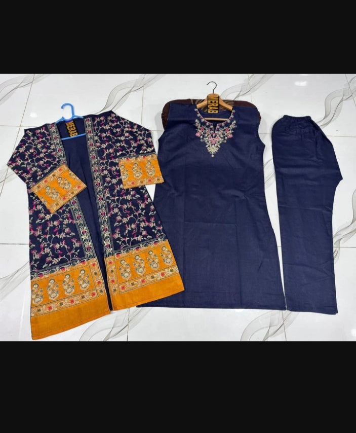 3 pcs women,s unstitched plain suit&nbsp;